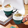 16oz Half Glaze Ceramic Coffee Mug Set of 4