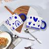 13 Ounce Fancy Set of 2 Blue Coffee Mugs with Spoons