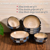 Black Frame 4 Pack Ceramic Large Wide Bowls with Double Grips
