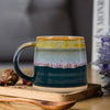 13.5oz Ceramics Coffee Mug in Reactive Glaze, Green Tone