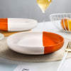 New Pattern Orange 9.25inch Italian Pasta Bowl Set of 4
