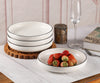 Ceramic White Large 35oz Pasta Plated Bowls Set of 4 