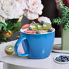 30 Ounce Jumbo Coffee Mug Aqua Blue Ceramic Soup Bowl with Handle