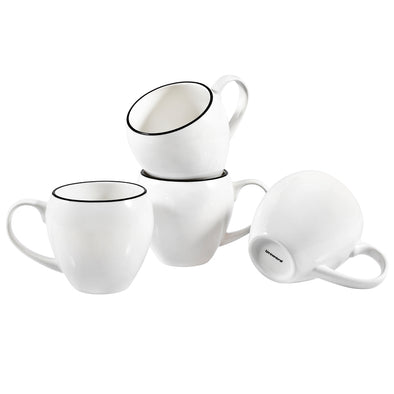 Coffee Mugs 4-Pack White Large Latte Mug 16oz Ceramic