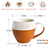 White Orange Half Color Coffee Cup Set of 4