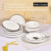 8.5 Inch Round and Shallow Plates Set of 4 White with Black Rim