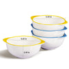 15oz 4pcs Soup Mugs Dessert Bowl Crock Set White with Color Grip