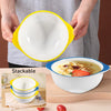 15oz 4pcs Soup Mugs Dessert Bowl Crock Set White with Color Grip