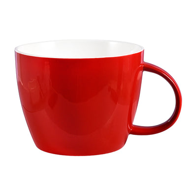 Red Porcelain Coffee Mug 30 Ounce Wide Drinking Cup for Office & Home