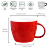 Red Porcelain Coffee Mug 30 Ounce Wide Drinking Cup for Office & Home
