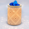 Diamond Pattern Ceramic Cube Candle Warmer Oil Burner with Bulb