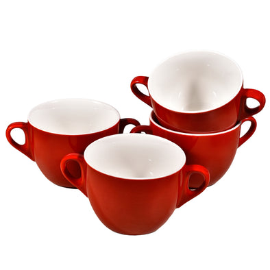 Red 23oz Wide Mouth Double-Handle Bowls 4pack