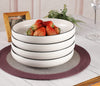 Ceramic White Large 35oz Pasta Plated Bowls Set of 4 