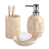 Beige Marble Texture Bathroom Accessory Set of 3