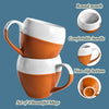 White Orange Half Color Coffee Cup Set of 4