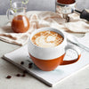 White Orange Half Color Coffee Cup Set of 4