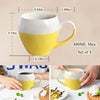 White Yellow Half Color Coffee Mug Set of 4