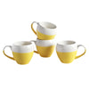 White Yellow Half Color Coffee Mug Set of 4