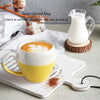 White Yellow Half Color Coffee Mug Set of 4