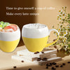 White Yellow Half Color Coffee Mug Set of 4