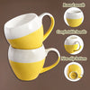 White Yellow Half Color Coffee Mug Set of 4