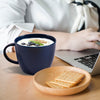 Big Capacity Dark Blue Porcelain Mug 30 OZ Soup Bowl with Handle