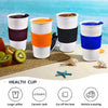 White Coffee Mug 12oz with Black Sleeve and Lid