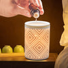 Diamond Pattern Ceramic Cube Candle Warmer Oil Burner with Bulb